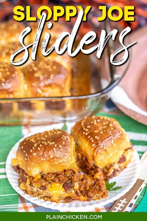 Sloppy Joe Sliders Hawaiian Rolls, Sliders Hawaiian Rolls, Sloppy Joe Sliders, Savory Sandwiches, Sloppy Joes Sliders, Meal Planing, Recipe For A Crowd, Sliders Recipes, Football Friday