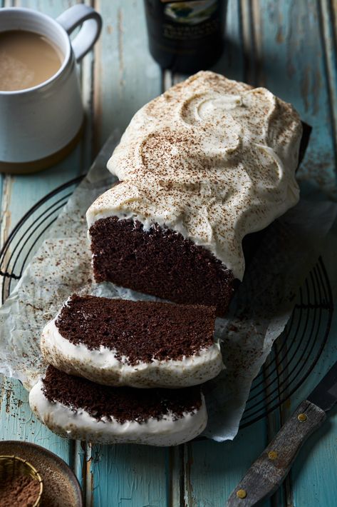 Chocolate Guinness Cake With Irish Cream Frosting | Olive & Mango Irish Chocolate Desserts, Guinness Desserts, Guinness Dessert, Irish Cakes, Irish Treats, Irish Dessert, Chocolate Irish Cream Cake, Irish Whiskey Cake, Irish Cream Cake Baileys