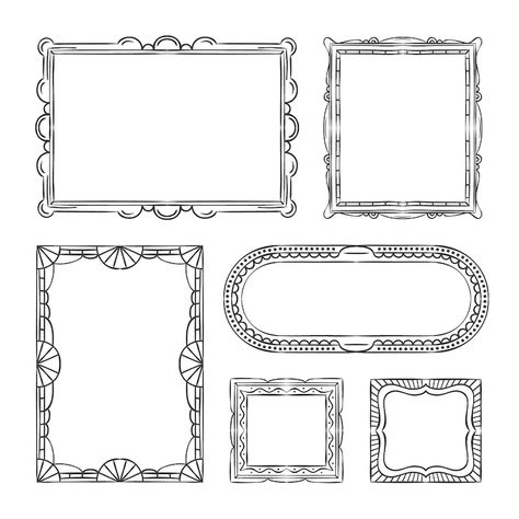 Drawing Of A Picture Frame, Picture Frame Sketch, Photo Frame Tattoo, Frames Tattoo, Photo Frame Drawing, Bujo Borders, Picture Frame Tattoo, Picture Frame Illustration, Tattoo Frame