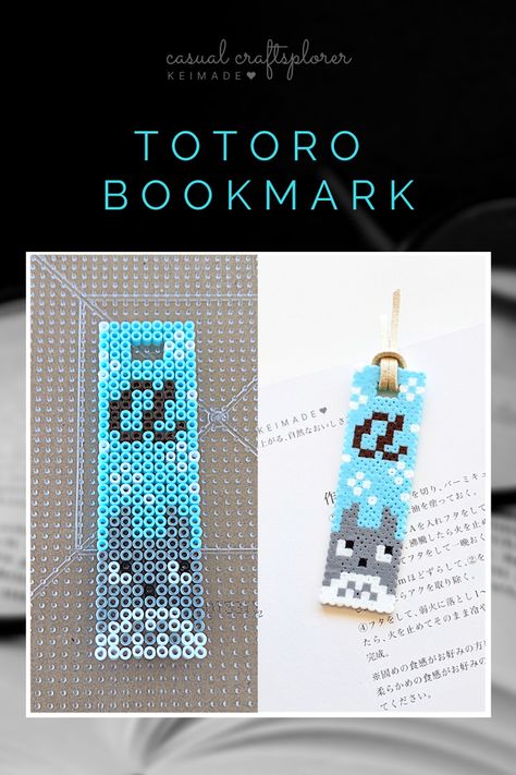 Perler Beads Best Friends, Pyssla Ideas Bookmark, Pyssla Bookmark, Books Pixel Art, Pixel Bookmark, Pixel Art Bookmark, Totoro Bookmark, Perler Bead Bookmarks, Hama Beads Kawaii