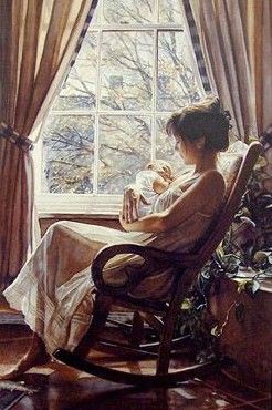 The Song of Motherhood Steve Hanks, Looking Out The Window, Healthy Liver, Watercolor Artists, Art Et Illustration, Perfect World, Mother And Child, The Window, Beautiful Paintings