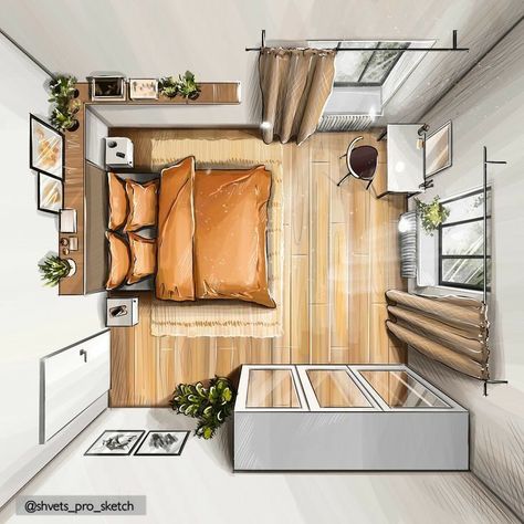 Interior Designer Sketchbook, Bedroom Rendering Marker, Interior Architecture Sketch Perspective, Sketches Of Interior Design, Interior Design Drawing Perspective, Architecture Bedroom Drawing, Interior Design Room Sketch, Interior Design Architecture Drawing, Interior Design Marker Rendering