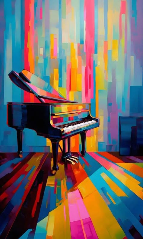 Musical Abstract Art, Music Art Painting Abstract, Piano Design Illustration, Piano Art Wallpaper, Music Illustration Artworks, Music Artwork Paintings, Modern Pop Art Painting, Abstract Music Art, Painting Piano