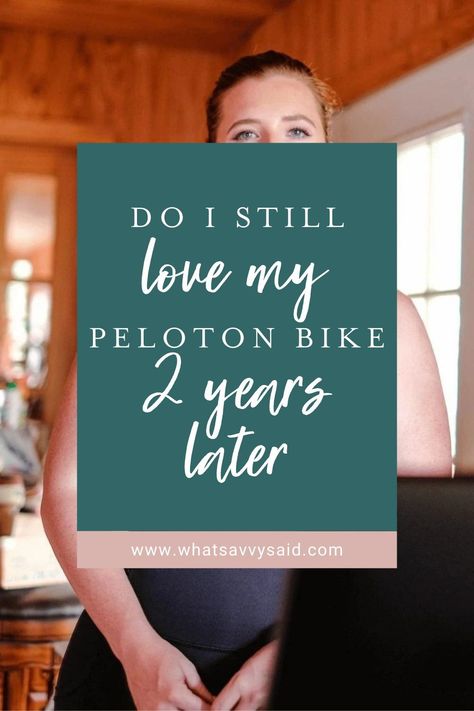 If you're thinking about buying a Peloton bike for your home gym and wondering if it's worth the hype, What Savvy Said, wellness blogger, shares her honest thoughts on the Peloton bike including how it compares to a Soul Cycle bike and the pros and cons she's found in 2 years of using it. Peloton Cycle Before And After, Peloton Cycle, Year Review, Soul Cycle, Peloton Bike, Still Love Her, Bike Reviews, The Hype, Pros And Cons