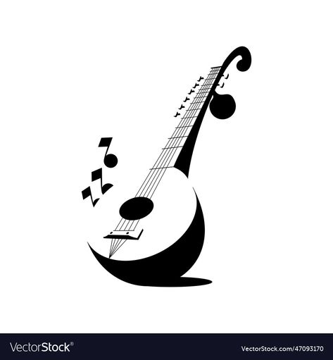 Veena Tattoo, Musical Instruments Sketch, Veena Drawing, Traditional Instruments Drawing, Veena Instrument Drawing, Indian Musical Instruments Drawing, Indian Music Illustration, Minimal Ads, Instrument Drawing