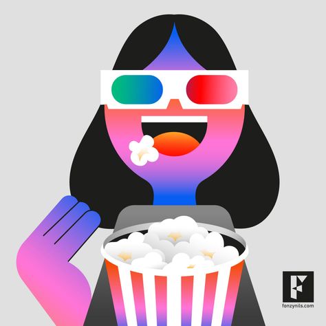 Mondocolors on Behance Colors Gradient, Movie Popcorn, Cinema Movie, Illustrator Design, Cinema Movies, Rainbow Art, Gradient Color, Art Drawing, Popcorn