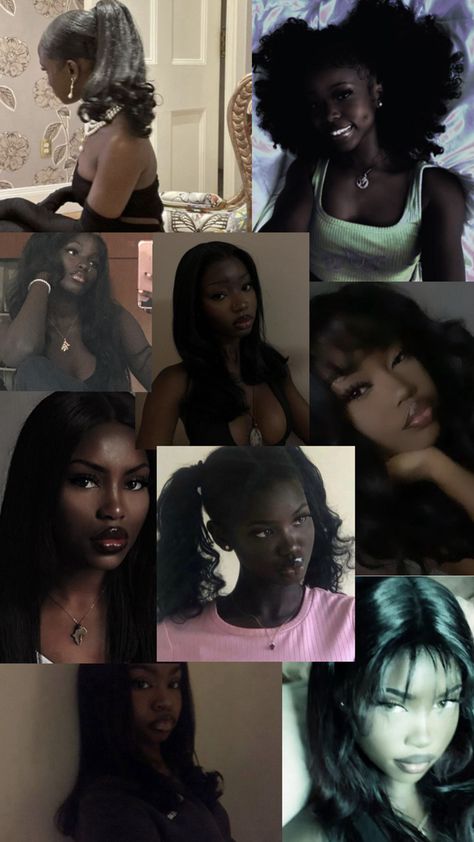 Feline Beauty Women, Cute Woman Aesthetic, Afro Latina Face Claim, Glow Up Black Women, Dark Skin Girls Pretty, Black Woman Straight Hair, Dark Skin Brown Hair, Dark Skin Girl Aesthetic, Pretty Dark Skin Girl