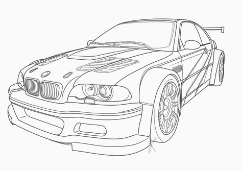 ArtStation - MOST popular BMW car Car Outline Drawing, Gtr Drawing, Simple Car Drawing, Corvette Art, Car Outline, Rolls Royce Car, Kawaii Cat Drawing, Carros Bmw, Filmy Vintage