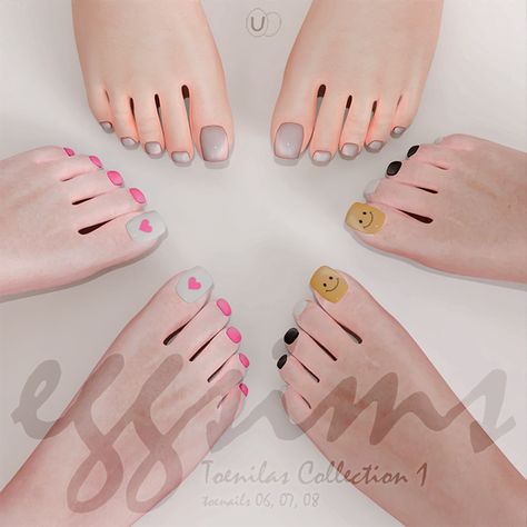 [TS4 cc] toenails collection #1 | EggU Toenails Sims 4 Cc, Sims 4 Toenail Polish, Sims 4 Toe Nails Cc, Ts4 Cc Nails, Cc Nails, Sims 4 Nails, Acrylic Toes, Toe Nail Color, Toenail Polish