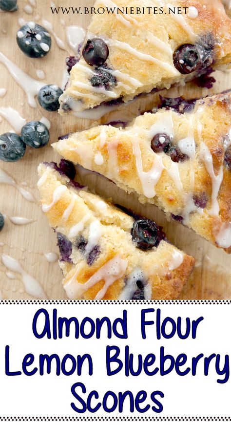 Lemon Blueberry Scones Recipe, Lemon Blueberry Scones, Blueberry Scones Recipe, Gluten Free Scones, Baking With Almond Flour, Recipe Baking, Blueberry Scones, Scones Recipe, Almond Flour Recipes