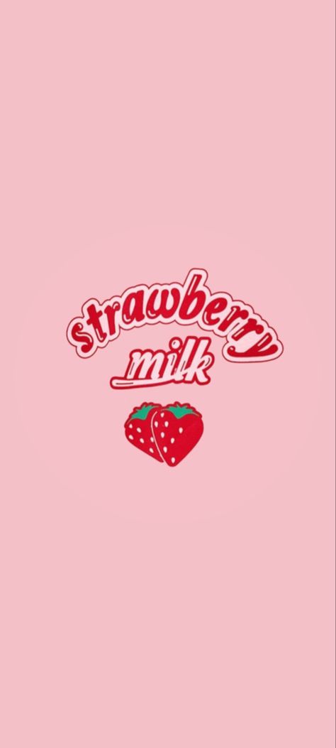 Strawberry Milk Aesthetic Wallpaper, Strawberry Milk Wallpaper, Strawberry Milk Aesthetic, Milk Wallpaper, Strawberry Logo, Cute Food Wallpaper, Candy Club, Walpaper Hello Kitty, Pink Milk