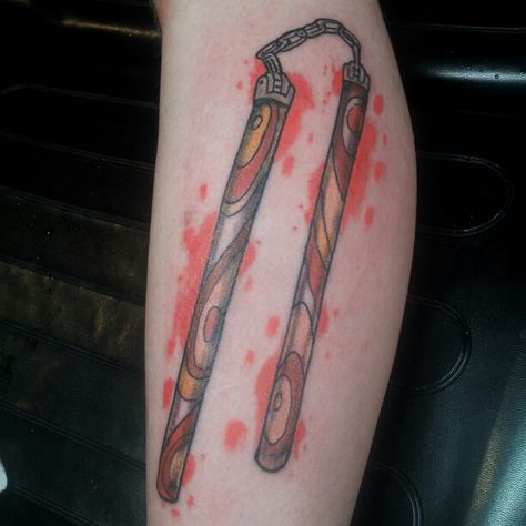 Nunchucks Tattoo, Nunchucks, Fish Tattoos, Jesus Fish Tattoo, Tatting, Art Reference, Tattoos, Quick Saves, Art