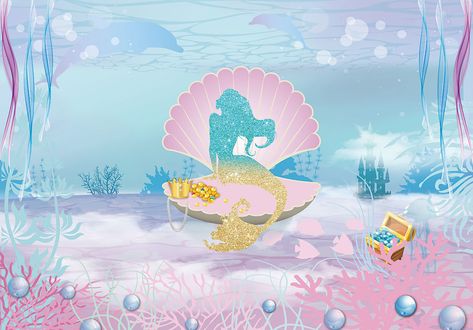 Mermaid Birthday Party Backdrop, Little Mermaid Background, Mermaid Backdrop, Mermaid Background Party, Mermaid Tail Backdrop, Mermaid Theme Background, Under The Sea Background Backdrops, Mermaid Background Landscape, Mermaid Background Backdrops