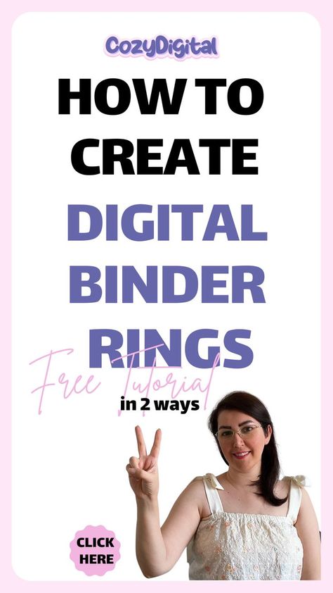 Tutorial of creating digital binder rings in 2 ways Digital Planner Binder Rings Free, Binder Rings Digital Free, Digital Binder Rings, Digital Binder, Tutorial Canva, Binder Rings, Canva Tutorial, Planner Binder, Diy Planner