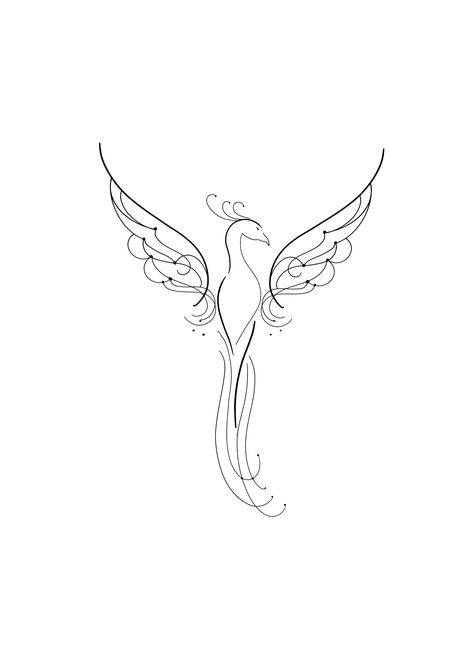 Pheonix Rising From The Ashes Tattoo For Women, Phenix Birds Tattoo, Delicate Tattoo Ideas, A Phoenix Tattoo, Phoenix Tattoo Feminine, Small Phoenix Tattoos, Phoenix Tattoo Design, Spine Tattoos For Women, Delicate Tattoo