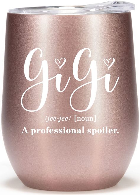 PRICES MAY VARY. ❤️ GIGI GIFT TO CHERISH FOR YEARS - This funny GiGi wine glass coffee tumbler with a BEAUTIFUL GIFT BOX is guaranteed to melt her heart. Great gift for all occasions like Gigi Baby Announcement, Promoted to Gigi Again, New Gigi, Gigi to be, Mothers Day, Christmas, Anniversary. ❤️ THE PERFECT GIFT FOR ANY OCCASION - Let this BEAUTIFUL KEEPSAKE wine glass travel cup make for that SPECIAL Grandmas Birthday, Congratulations Gift Ideas for Future Grandma, Nana, Mimi, Gigi, First Time Congratulations Gift Ideas, Gigi Gifts, Grandmas Birthday, Future Grandma, Grandma Coffee Mug, Funny Grandma, Gigi Gift, Thank You Presents, Gifts For Grandma