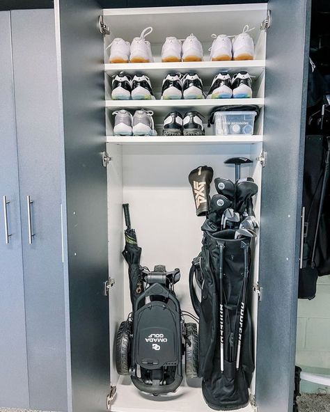 52 DIY Garage Storage Ideas to Stay On Top of the Clutter Garage Wall Ideas, Diy Garage Storage Ideas, Garage Storage Ideas, Shoe Cubby, Garage Cabinet, Clean Garage, Storage Totes, Bathroom Cleaning Supplies, Metal Shelving Units