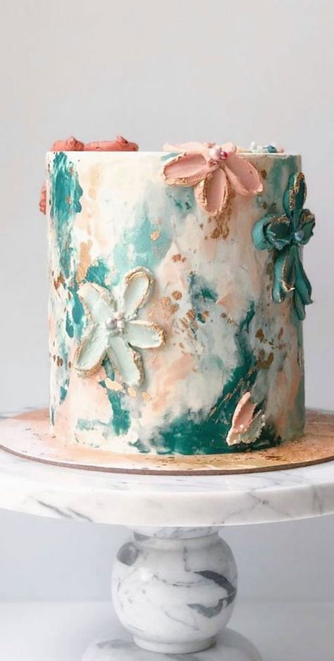 watercolor cake, birthday cake, birthday cake designs, cake design ideas, cake designs 2021 Watercolor Cake Design, Pastel Color Cake Ideas, Watercolor Cake Decorating, Fancy Birthday Cake Ideas, Best Cake Designs Birthday, Cake Fancy, Ganache Cake Design, Watercolor Cakes, Special Cake Design