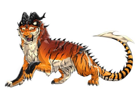 Fantasy Tiger Creature, Fantasy Tiger Art, Tiger Character Design Human, Cat Beast, Tiger Monster, Winged Tiger, Fantasy Tiger, Tiger Dragon, Hybrid Art