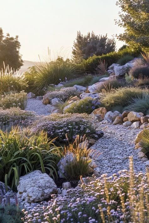 Native Garden Projects are a natural and sustainable choice for enhancing your outdoor space! 🌼🌿 Designed with indigenous plants and eco-friendly materials, these projects offer a delightful blend of biodiversity and environmental stewardship. Easy to cultivate and bursting with local beauty, Native Garden Projects are perfect for creating a habitat-friendly garden that supports native wildlife and promotes ecological balance.🌱🌻 #NativeGardenProjects #SustainableGardening #EcoFriendlyLiving No Grass Garden, Dry Garden Design, Biodiversity Garden, California Native Plant Garden, Mediterranean Landscape Design, Plant Garden Ideas, Dry Stream, Native Plant Landscape, California Native Garden