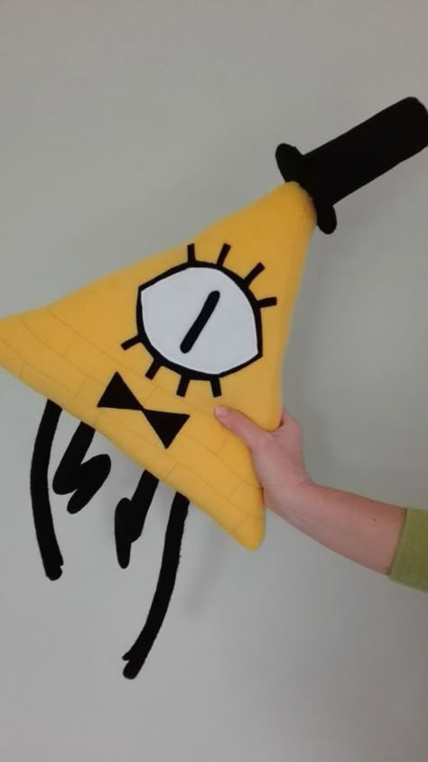 Bill Cipher Plush, Plushie Tutorial, Bill Cypher, Yellow Triangle, Gravity Falls Bill Cipher, Gravity Falls Bill, Creation Art, Plushie Patterns, Sewing Stuffed Animals