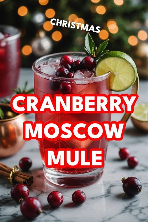 Shake up your holiday celebrations with these Festive Christmas Cranberry Moscow Mule & Vodka Cocktails! Perfect Christmas drinks alcohol recipes for your next holiday party that are merry, bright, and delightfully boozy! Cheers! 🍹🎄 Christmas Bar Drinks Holiday Cocktails, Thanksgiving Drinks Alcohol Cranberry, Unique Christmas Drinks, Boozy Holiday Drinks, Christmas Booze Drinks, Holiday Mules Cocktail Recipes, Holiday Drinks Alcohol Recipes, Cranberry Mules Cocktail Recipes, Christmas Cranberry Cocktail