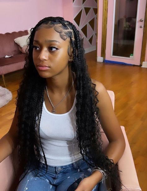 Black Ponytail, Big Box Braids Hairstyles, Black Ponytail Hairstyles, Goddess Braids Hairstyles, Box Braids Hairstyles For Black Women, Cute Braided Hairstyles, Braids Hairstyles Pictures, Braided Cornrow Hairstyles, Cute Box Braids Hairstyles