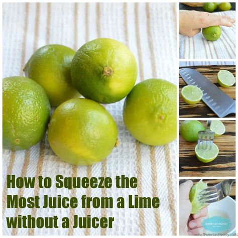 How to Squeeze the Most Juice from a Lime without a Juicer - Sweetashoney How To Juice Without A Juicer, How To Make Juice, Vegan Drinks, Juice Diet, Healthy Juice Recipes, Health Drink, Fresh Lime, How To Squeeze Lemons, Limes