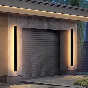 GREMLBUK 2 Pcs 92 Inch Modern Outdoor Wall Lights Long Outdoor Wall Sconce IP65 Waterproof Linear Outdoor Wall Lamp LED 3000K Exterior Light Fixtures for House Patio Garage Modern Garage Lights, Outdoor Lighting Garage, Garage Door Framing, Garage Door Lights, Outdoor Garage Lights, Wall Lights Modern, Contemporary Garage, Garage Lights, Outdoor Garage