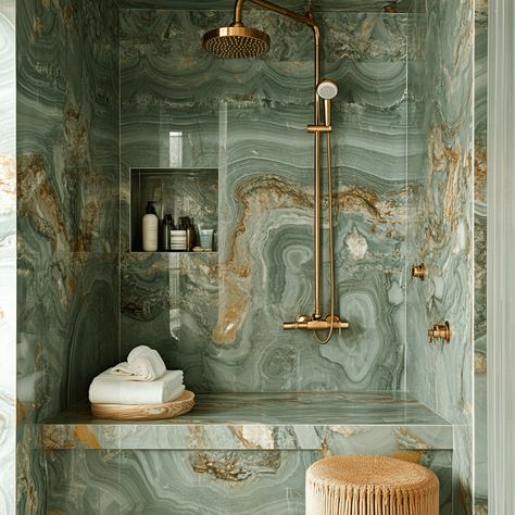 The Ultimate Guide: Pros and Cons of Onyx Showers Dekton Shower Walls, Green Onyx Bathroom, Onyx Showers, Onyx Bathroom Ideas, Green Onyx Tile, Onyx Bathroom, Onyx Shower, Onyx Tile, Marble Showers