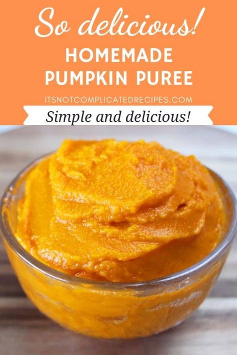 Homemade Pumpkin Puree Freezing Pumpkin, Making Pumpkin Puree, Pumpkin Sweets, Make Pumpkin Puree, Puree Pumpkin, Vegetable Cooking, Pumpkin Puree Recipes, Complicated Recipes, Baking Treats