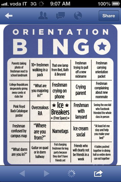 College orientation bingo College Orientation, Freshman Orientation, New Student Orientation, College Necessities, Student Orientation, Freshman Tips, College Event, Freshman Year College, Freshman College