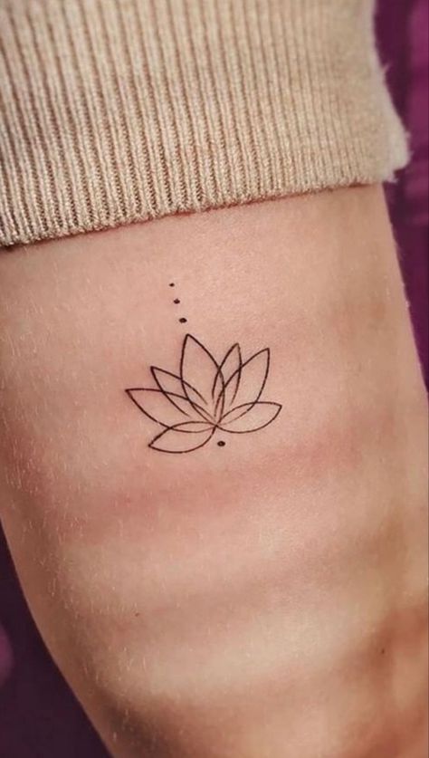 Lotus Flower Tattoo Small Arm, Modern Lotus Tattoo, Meaning Of Lotus Tattoo, Minimalist Lotus Flower Tattoo, Lotus Flower Tattoo Minimalist, Lotus Rib Tattoo, Lotus Flower Fine Line Tattoo, Fine Line Lotus Flower Tattoo, Small Lotus Tattoos For Women