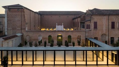 Ferrara’s Diamond Palace Ferrara Italy, Terrazzo Floors, Outdoor Path, Internal Courtyard, Radiant Floor, Exhibition Space, Architecture Firm, Outdoor Areas, Outdoor Rooms