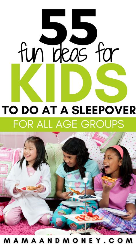 Looking for things to do at a sleepover for kids? Check out these fun ideas and games for your kids next slumber party! Cousins Sleepover Ideas, Auntie Sleepover Ideas, Things To Bake At Sleepovers, Mommy And Me Sleepover Ideas, Fun Ideas For A Sleepover, Sleepover Ideas Age 8, Little Kid Sleepover Ideas Girl, Family Slumber Party Ideas, Sleepover At Grandmas House