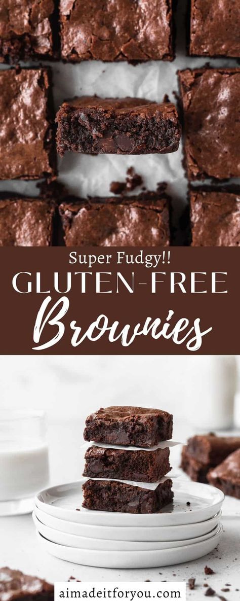 My fudgy Gluten-Free Brownies recipe is made with just 11 ingredients and 15 minutes of active time. Ooey, gooey, chocolatey deliciousness! Easy Wheat Free Meals, Gluten Free Fudge Recipes, Gluten Free Egg Free Desserts, Gluten Free Brownies Almond Flour, Healthy Brownie Recipes, Quick Gluten Free Desserts, Gf Bars, Brownie Gluten Free, Gluten Free Brownie Recipe