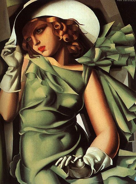 Lempicka, Tamara de (1898-1980) - 1929 Girl  With Gloves (Musee National d'Art Moderne, Paris, France) by RasMarley, via Flickr Tamara Lempicka, Arte Art Deco, Romain Gary, Max Beckmann, Art Deco Paintings, Woman Artist, Istoria Artei, William Ellis, Deco Poster