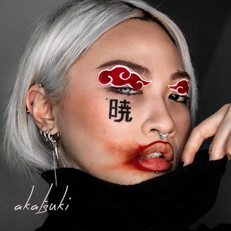 WHOS YOUR FAVOURITE NARUTO CHARACTER? Why? I’m continuing with my little naruto series. I miss it. i call this modern akatsuki gets her… Makup Looks, Anime Eye Makeup, New Year's Makeup, Anime Makeup, Make Up Inspo, Naruto Series, Creative Makeup Looks, Creative Makeup, Makeup Art