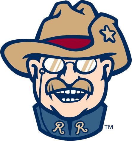 Frisco RoughRiders Alternate Logo (2015-Pres) - The head of Teddy Roosevelt Fantasy Football Logos, Baseball Mascots, Sports Branding, Mascot Logos, Baseball Teams Logo, Sport Logos, Sport Branding, Berry Berry, Teddy Roosevelt