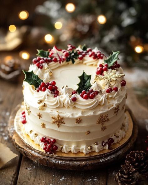 Christmas Cheesecake, Christmas Themed Cake, Christmas Cake Designs, Log Cake, Cupcake Cake Designs, Christmas Cake Decorations, Xmas Cake, Pretty Birthday Cakes, Christmas Cupcakes