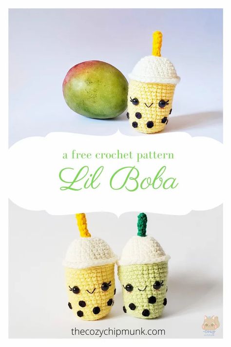 Boba Tea Amigurumi Free Pattern, Bubble Tea Crochet Pattern, Boba Tea Crochet Pattern, Crochet Boba Tea Free Pattern, Crochet Bubble Tea, Boba Crochet, Yarn Creations, Confection Au Crochet, Crochet Keychain Pattern