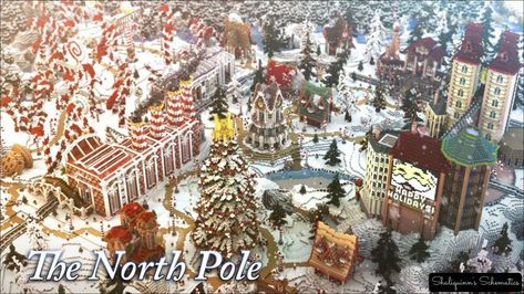 The North Pole North Pole Minecraft, Minecraft North Pole, Candy Cane Forest, Elf City, Minecraft Marketplace, Map Minecraft, Minecraft Christmas, Christmas Forest, Girl Elf