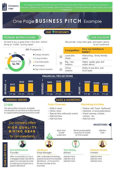 A business pitch can be both in the form of a presentation or discussion. Raise cash from investors and persuade potential clients for purchase by designing a crisp and precise #business #pitch with this #presentation #report. Download now #infographic #PowerPoint Business Case Presentation, One Pager Examples Business, One Pager Investor Pitch, Sales Pitch Presentation, Business Pitch Presentation, Report Infographic, Business Plan Template Word, Fast Learner, One Page Business Plan