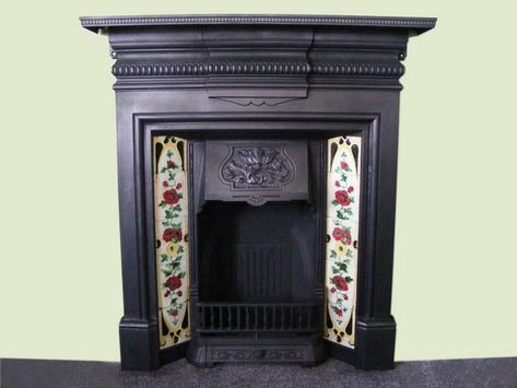 Edwardian tiled fireplace Edwardian Furniture Living Rooms, Modern Edwardian Interiors, London Fireplace, 1912 House, Edwardian Houses, Edwardian Living Room, Victorian Fireplaces, Edwardian Fireplace, Edwardian Architecture