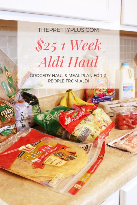 The Pretty Plus - $25 1 Week Aldi Haul & Grocery Plan - 12/3-9 - The Pretty Plus Easy Peanut Butter Desserts, Meal Plan For A Week, Aldi Haul, Peanut Butter Desserts Easy, Meal Plan For The Week, Cheap Meal Plans, Frugal Meal Planning, Butter Desserts, Aldi Meal Plan