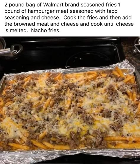 Nacho Fries Recipe, Mini Crockpot Recipes, Nacho Fries, Seasoned Fries, Meat Seasoning, Fries Recipe, Hamburger Meat, Ultimate Comfort Food, Cheap Meals