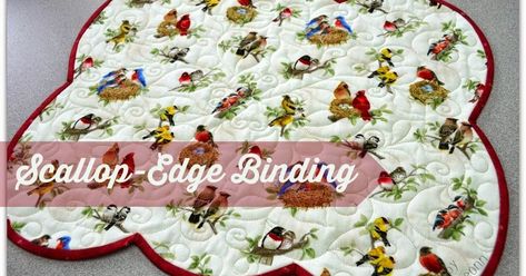 Binding Tutorial, Quilt Binding, Bird Tree, Towel Pattern, Fabric Birds, Wedding Fabric, Quilting Tips, Scalloped Edges, Machine Quilting