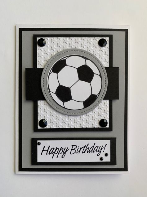 Soccer Birthday Card Ideas, Stampin Up Soccer Cards, Soccer Birthday Card, Masculine Cards Handmade, Cards For Men, Soccer Cards, Homemade Birthday Cards, Birthday Cards For Boys, Masculine Birthday Cards