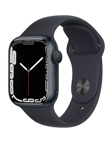 Apple Watch Series 7 (GPS), 41mm Midnight Aluminium Case with Midnight Sport Band | very.co.uk Ipad Pro 3, Apple Fitness, Apple Watch Nike, Apple Watch Series 7, New Apple Watch, Apple Watch Series 3, Computer Desktop, Screen Replacement, Ipad Air 2