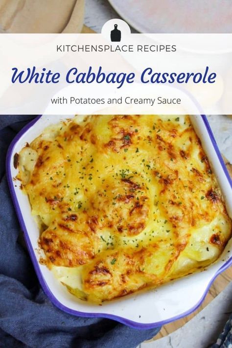 Cabbage And Potato Casserole, Cabbage And Potato Recipes, Cabbage Potato Casserole, Potato Cabbage Casserole, White Cabbage Recipes, Creamy Cabbage Casserole, Baked Cabbage Steaks, Casserole With Potatoes, Potatoes Dishes